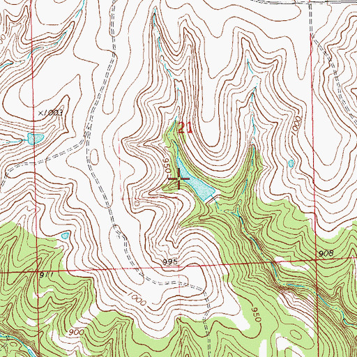 Topographic Map of Oknoname 113116 Reservoir, OK