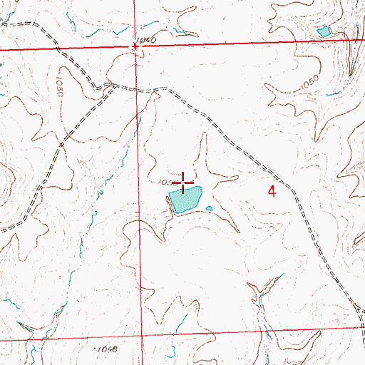 Topographic Map of Oknoname 113115 Reservoir, OK