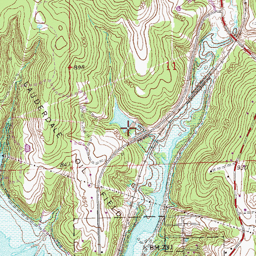Topographic Map of Oknoname 113100 Reservoir, OK