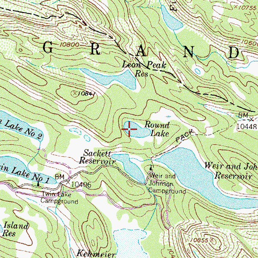 Topographic Map of Round Lake, CO