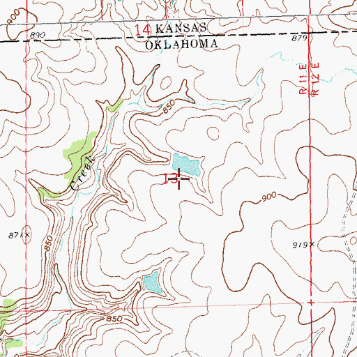 Topographic Map of Oknoname 113006 Dam, OK