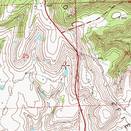 Topographic Map of Oknoname 113007 Dam, OK