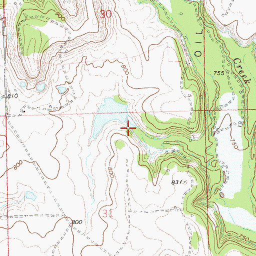 Topographic Map of Oknoname 113015 Dam, OK