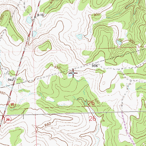 Topographic Map of Oknoname 113016 Dam, OK