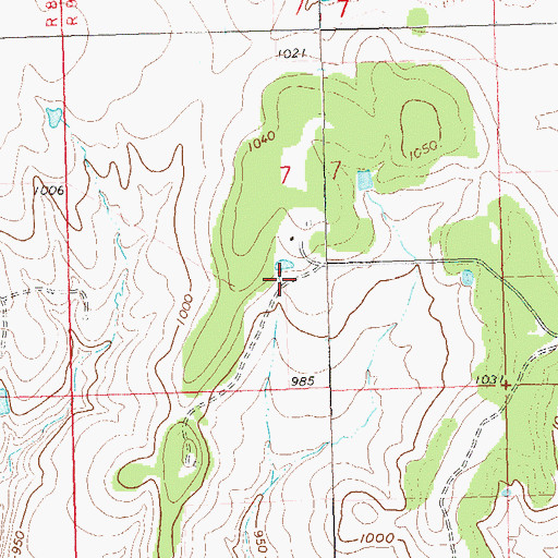 Topographic Map of Oknoname 113034 Dam, OK