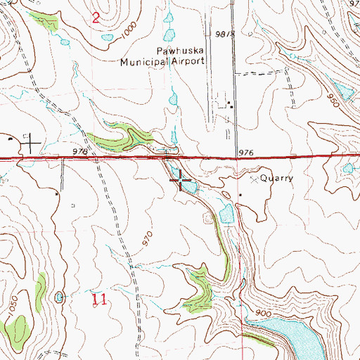 Topographic Map of Oknoname 113112 Reservoir, OK