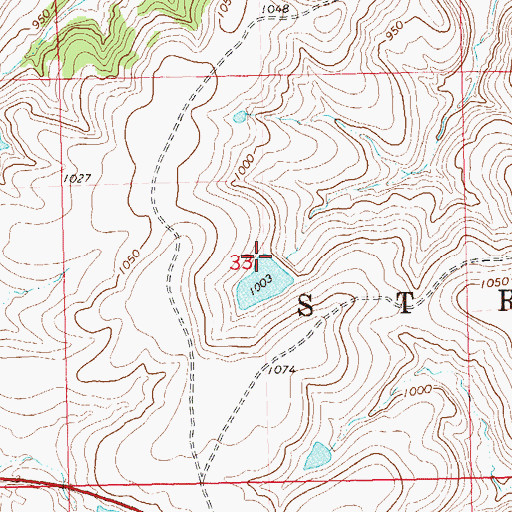 Topographic Map of Oknoname 113114 Dam, OK