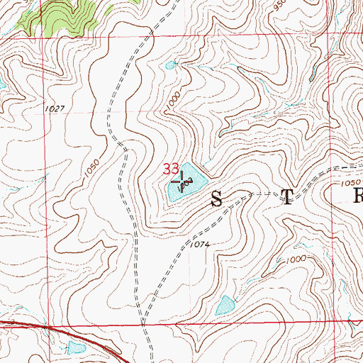 Topographic Map of Oknoname 113114 Reservoir, OK