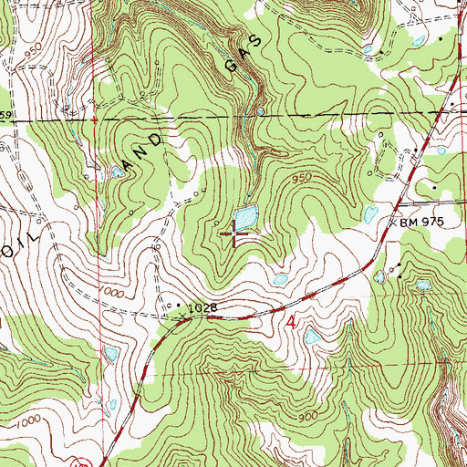 Topographic Map of Oknoname 113089 Reservoir, OK