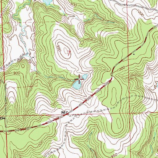 Topographic Map of Oknoname 113088 Dam, OK