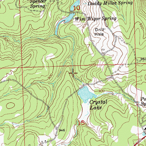 Topographic Map of Wim-Wigor-Spring Reservoir, OK