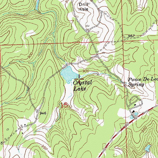 Topographic Map of Crystal Lake Dam, OK