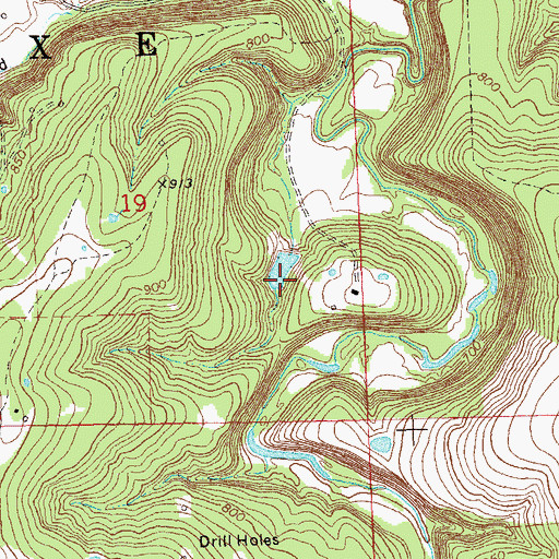 Topographic Map of Oknoname 113080 Dam, OK