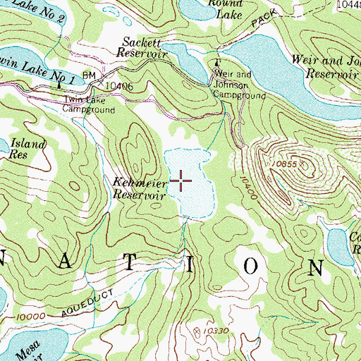 Topographic Map of Kehmeier Reservoir, CO