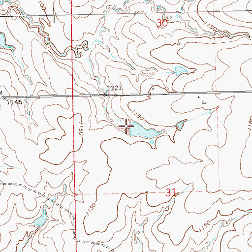 Topographic Map of Oknoname 113148 Dam, OK