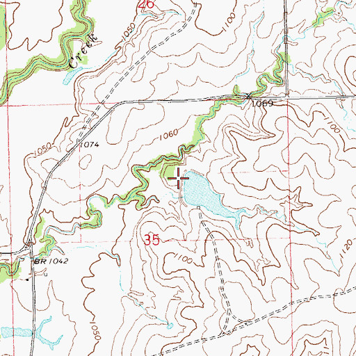 Topographic Map of Oknoname 113147 Dam, OK