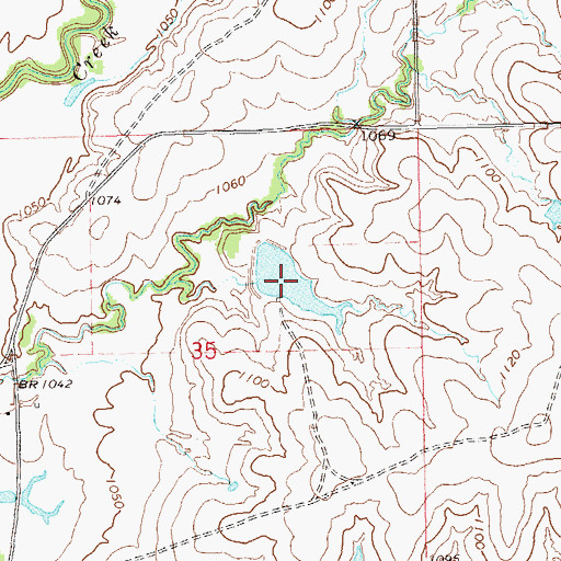 Topographic Map of Oknoname 113147 Reservoir, OK
