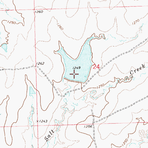 Topographic Map of Oknoname 113053 Dam, OK