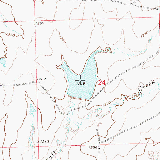 Topographic Map of Oknoname 113053 Reservoir, OK