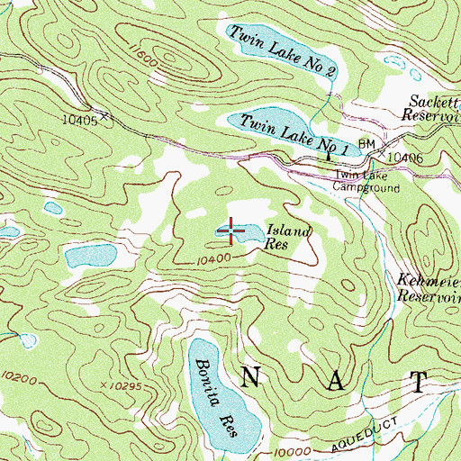Topographic Map of Island Reservoir, CO