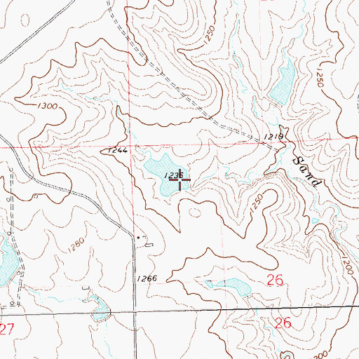 Topographic Map of Oknoname 113135 Dam, OK