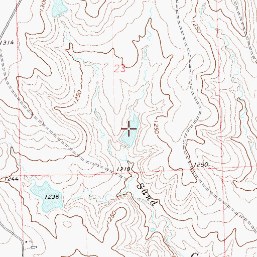 Topographic Map of Oknoname 113134 Dam, OK