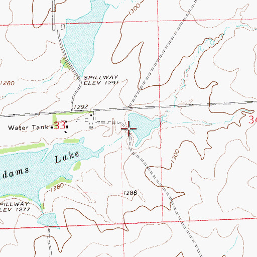 Topographic Map of Oknoname 113130 Dam, OK
