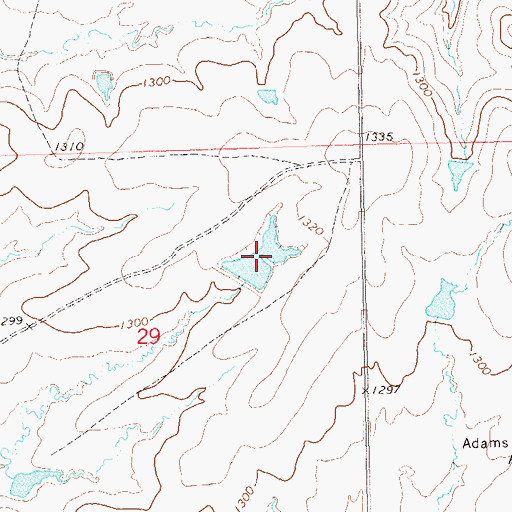Topographic Map of Oknoname 113127 Dam, OK
