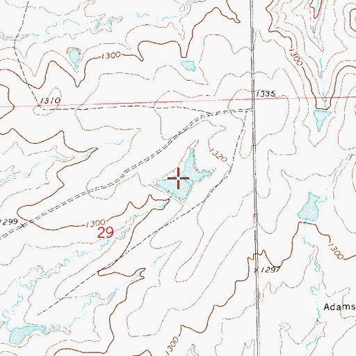 Topographic Map of Oknoname 113127 Reservoir, OK