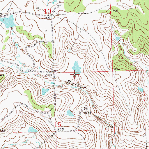 Topographic Map of Oknoname 113036 Dam, OK
