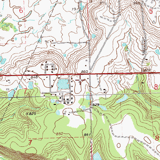 Topographic Map of Oknoname 113074 Reservoir, OK
