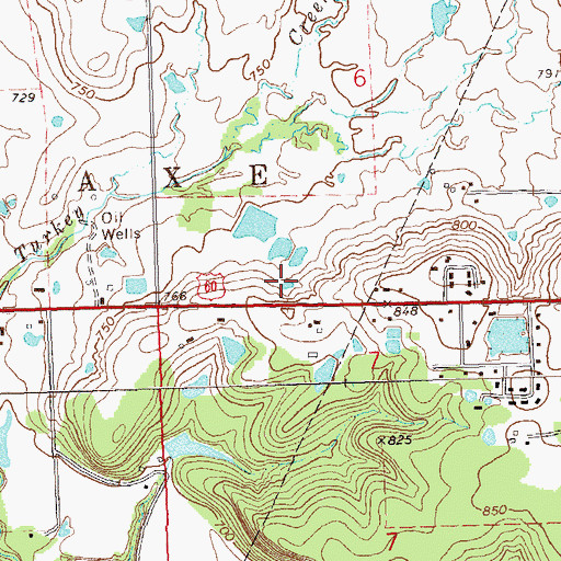 Topographic Map of Oknoname 113075 Dam, OK