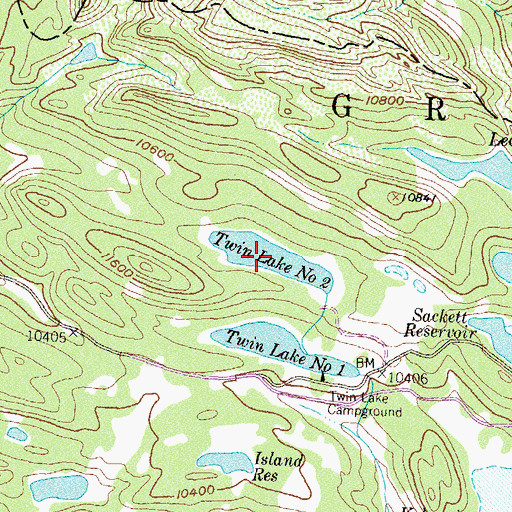 Topographic Map of Twin Lake Number Two, CO