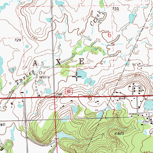 Topographic Map of Oknoname 113076 Reservoir, OK