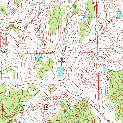 Topographic Map of Oknoname 113046 Reservoir, OK