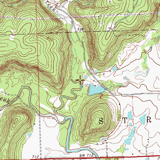 Topographic Map of Oknoname 113047 Reservoir, OK