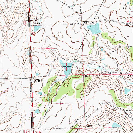 Topographic Map of Oknoname 113037 Dam, OK