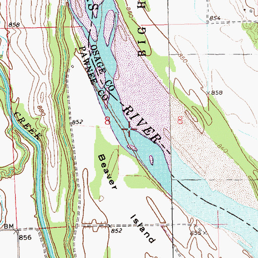 Topographic Map of Oknoname 113026 Reservoir, OK