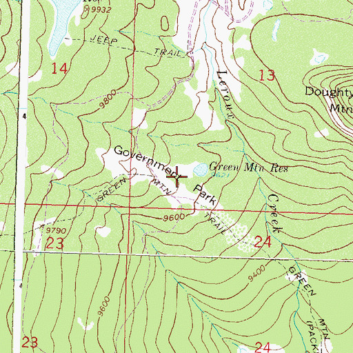 Topographic Map of Government Park, CO