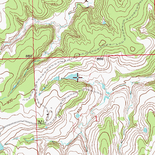 Topographic Map of Oknoname 113023 Reservoir, OK