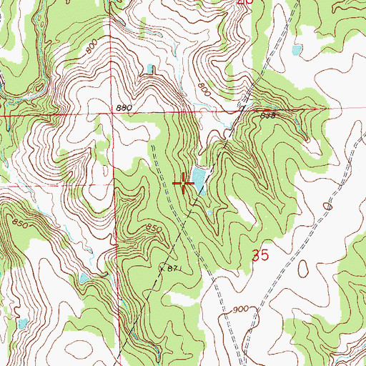 Topographic Map of Oknoname 113020 Reservoir, OK
