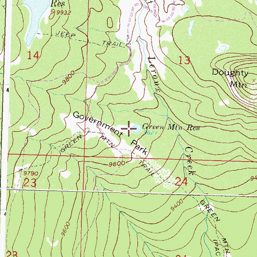 Topographic Map of Green Mountain Reservoir, CO