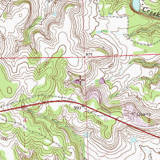 Topographic Map of Oknoname 113061 Dam, OK