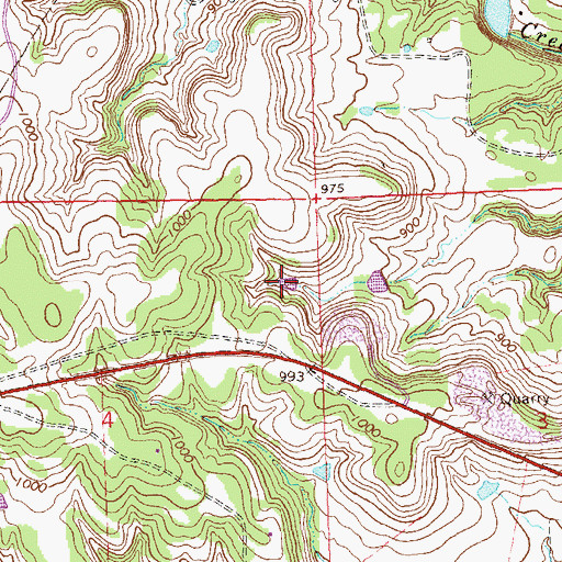 Topographic Map of Oknoname 113061 Reservoir, OK