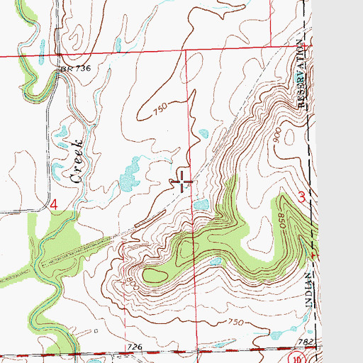 Topographic Map of Oknoname 113008 Reservoir, OK
