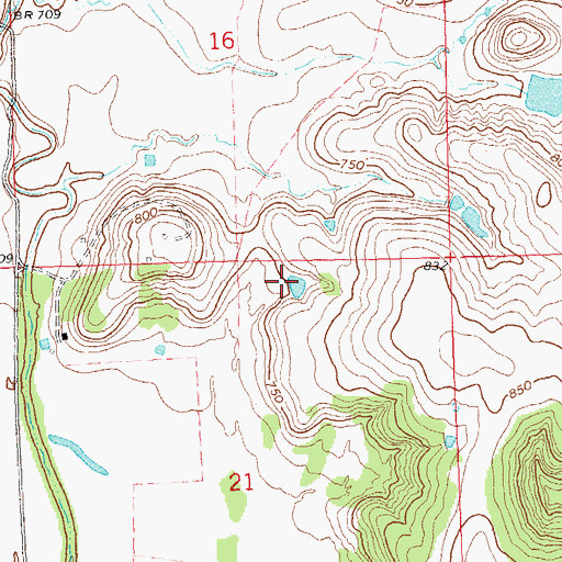Topographic Map of Oknoname 113009 Reservoir, OK