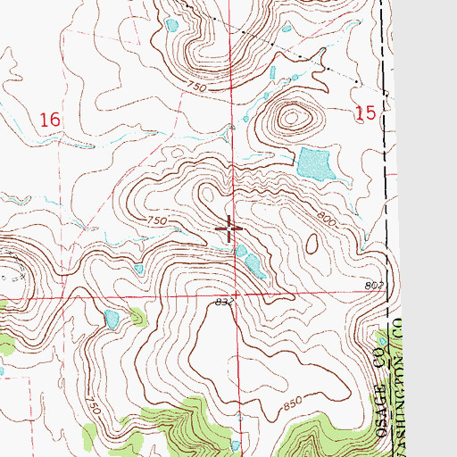 Topographic Map of Oknoname 113010 Dam, OK