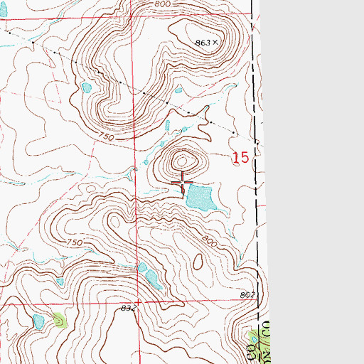 Topographic Map of Oknoname 113011 Dam, OK