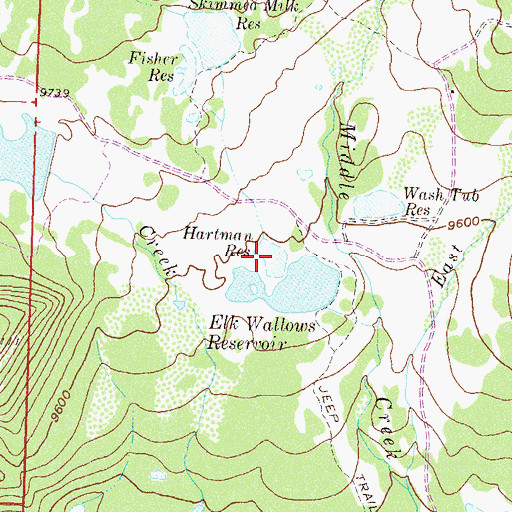 Topographic Map of Hartman Reservoir, CO