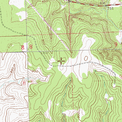 Topographic Map of Oknoname 113033 Dam, OK